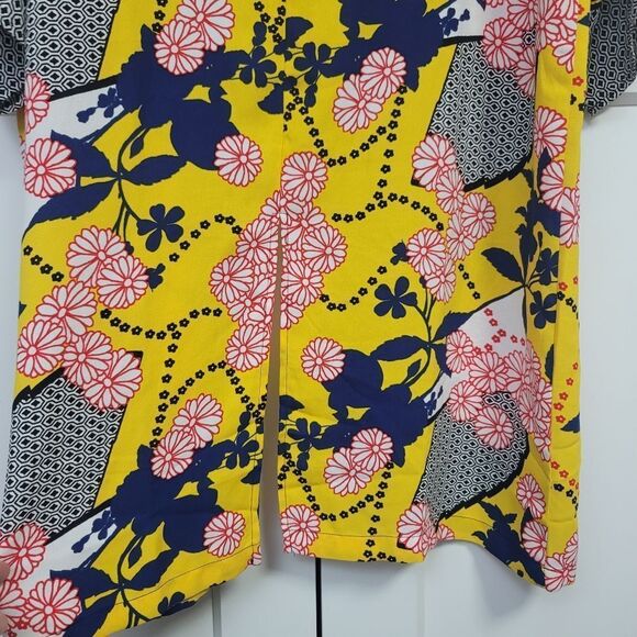 Forever 21 Contemporary Yellow and Black Floral Kimono Robe,  Small - Picture 7 of 9